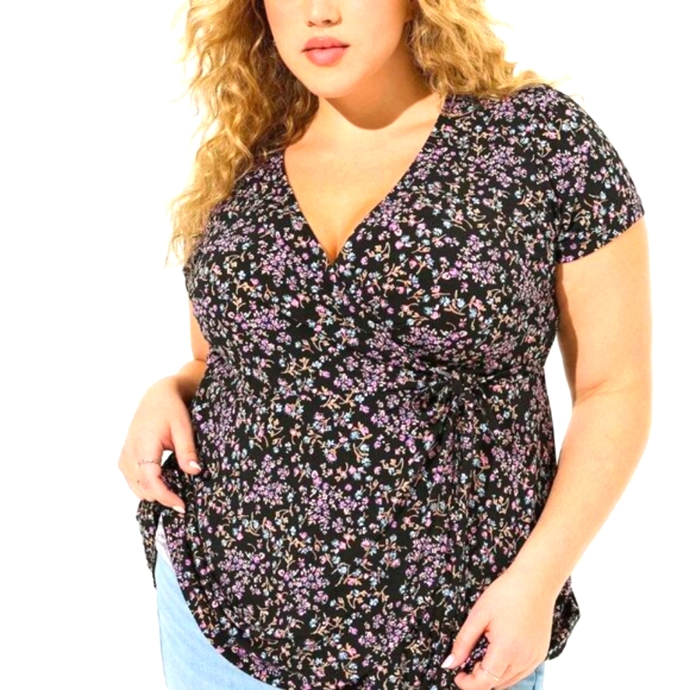 Torrid Studio Knit Surplice Wrap Top 3X